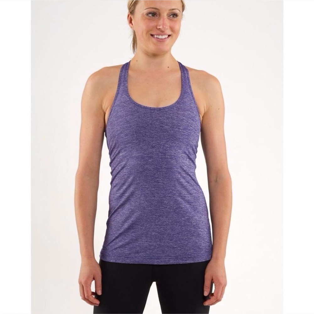 Lululemon Swiftly Tech Racerback Tank Top Size 6 Heather Purple Gym Yoga Active - Picture 2 of 8